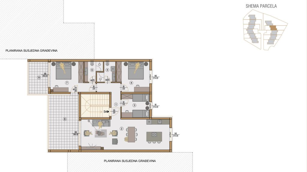 Projekt Valdebek Zgrada 8 treći kat